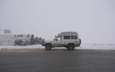 It was snowing in the mountains of Armenia