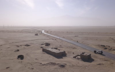 Aerial view of one of the 81 checkpoints on my way through Pakistan